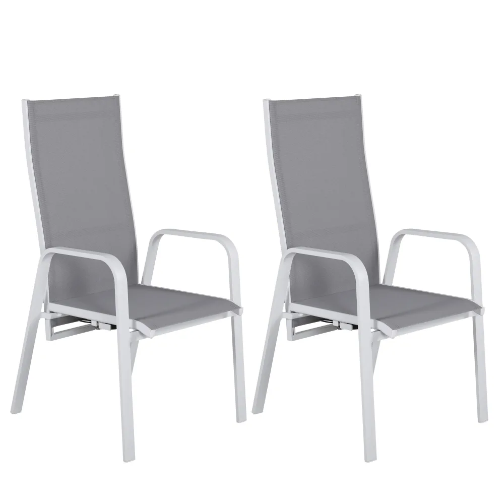 Venture Home Copacabana 4133-400 Karmstol 2-pack, vit/grå