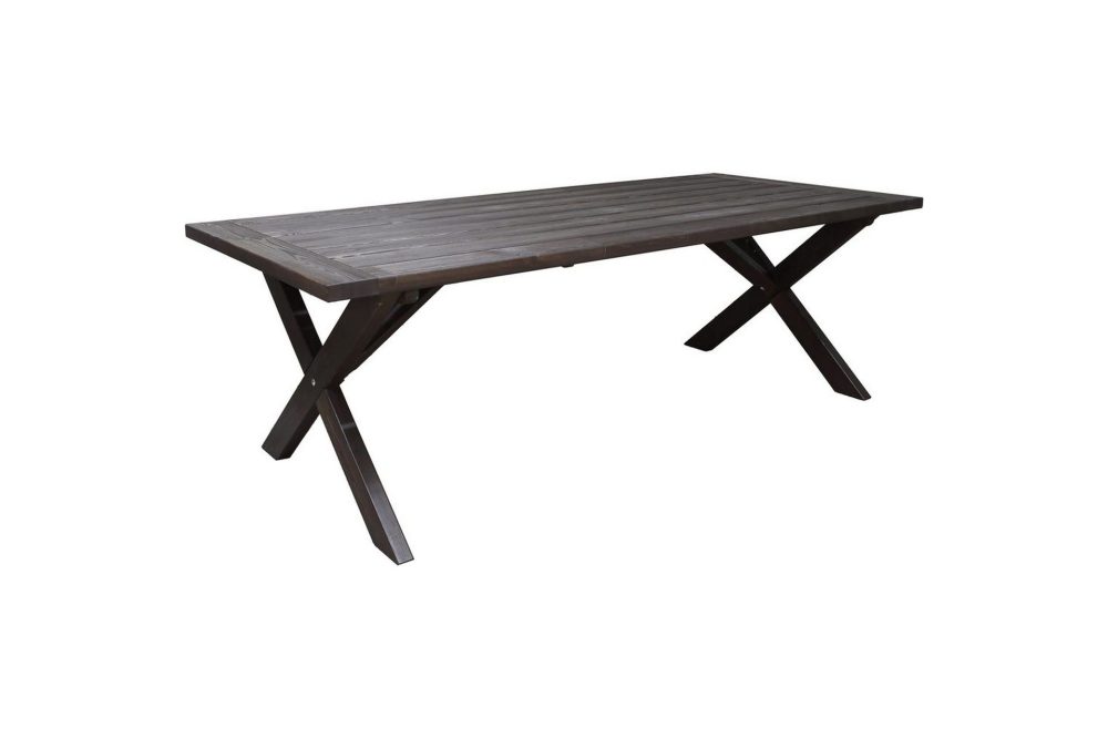 Utomhöbelgrupp 220 cm bord & 6 Belize grå stolar Brun