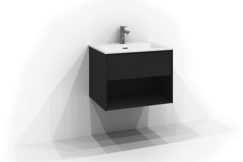 TVÄTTSTÄLLSSKÅP SVEDBERGS EPOS PLAN SVART ASK 1LÅD ÖPPEN 60X45X45,3CM