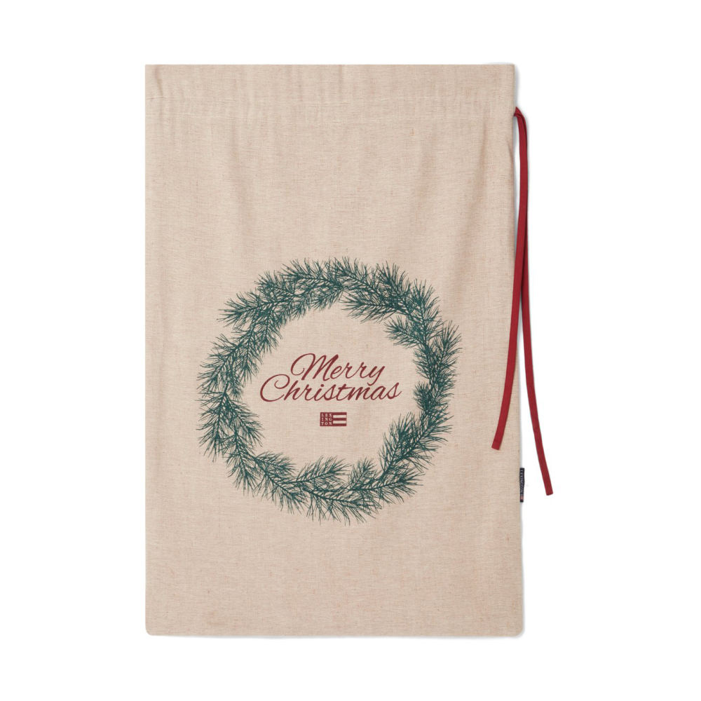 Merry Christmas Jute Cotton julklappssäck 65x95 cm, Natural