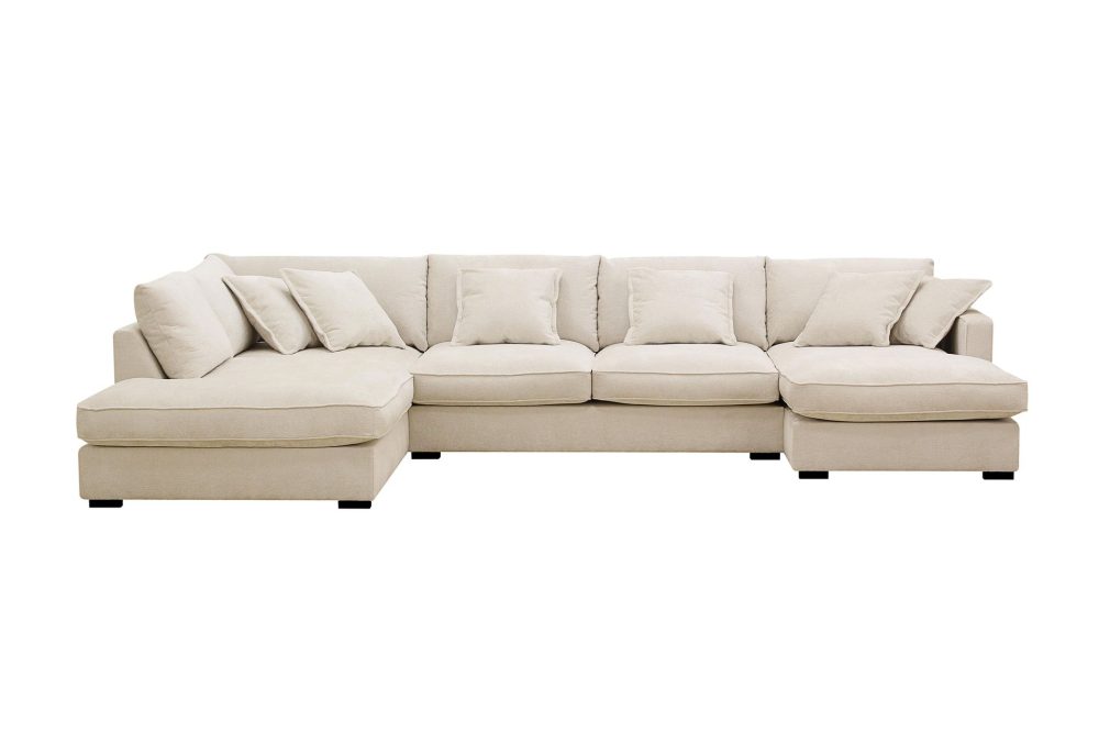 Rossita Lyx 5-sits Vänstervänd U-formad Extra djup Soffa med Divan och Schäslong i Chenille