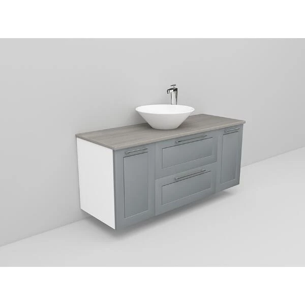 Badrumsmöbel Flexline Modell 155 120cm, Vit, Grå, Ram | Stuvbutiken - Bild 2
