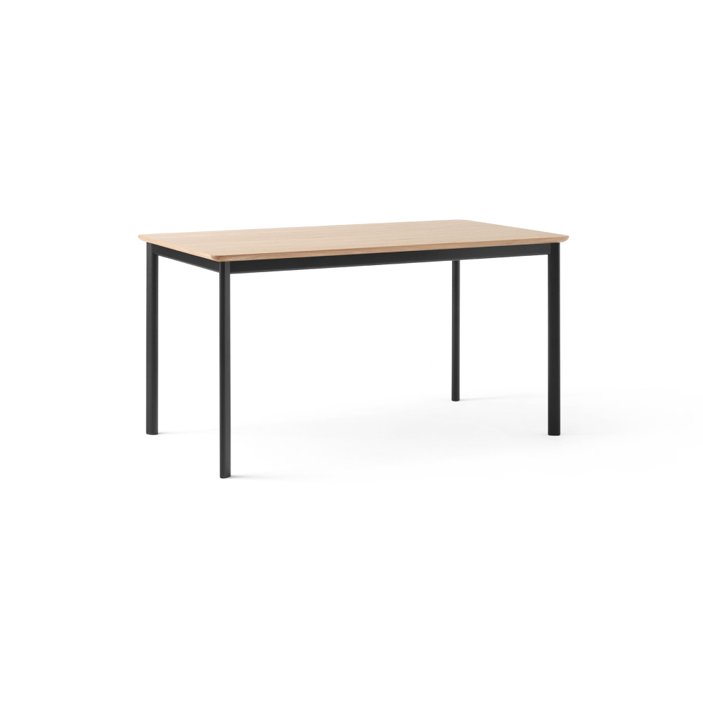 Drip HW115 matbord 83x143 cm, Black frame-clear lacq. oak