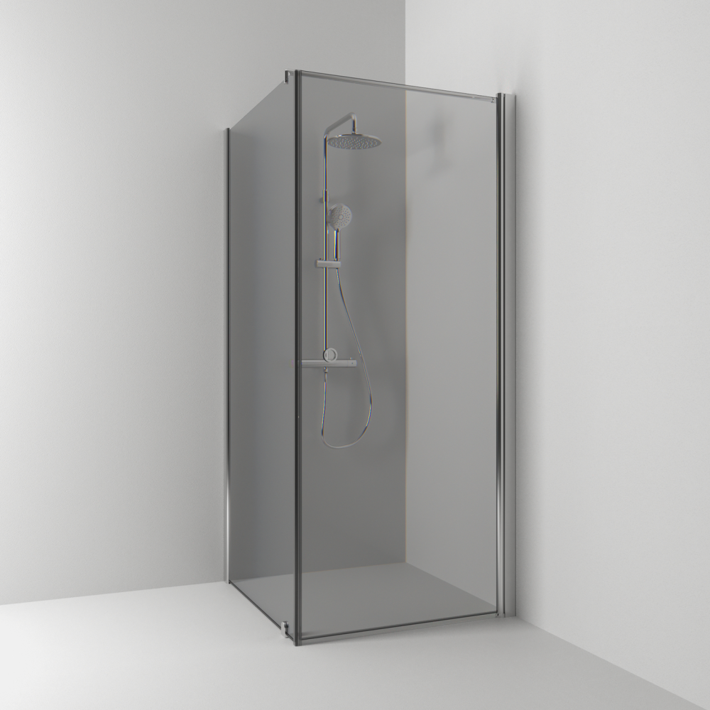 HÖRNDUSCH SVEDBERGS RAK/FAST SKHG BL/RÖ100X70, BLANK RÖK INTHT 100X198X70CM