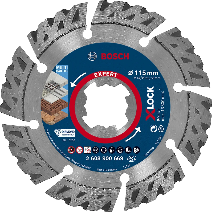 Bosch Expert Multimaterial Diamantkapskiva med X-LOCK. Ø 115 mm