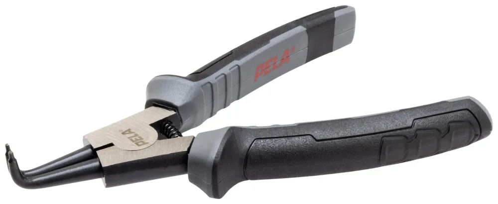 PELA 543766 Låsringstång utvändig, böjd, 150 mm