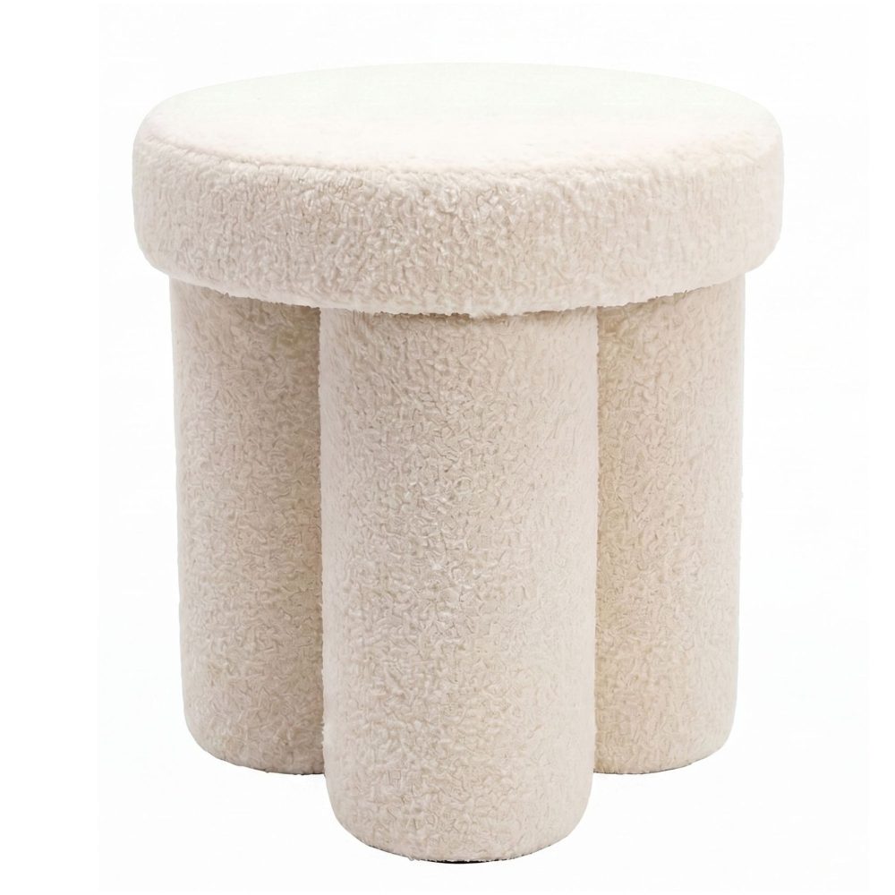 Ölvik Rund sittpuff 40 cm i teddytyg