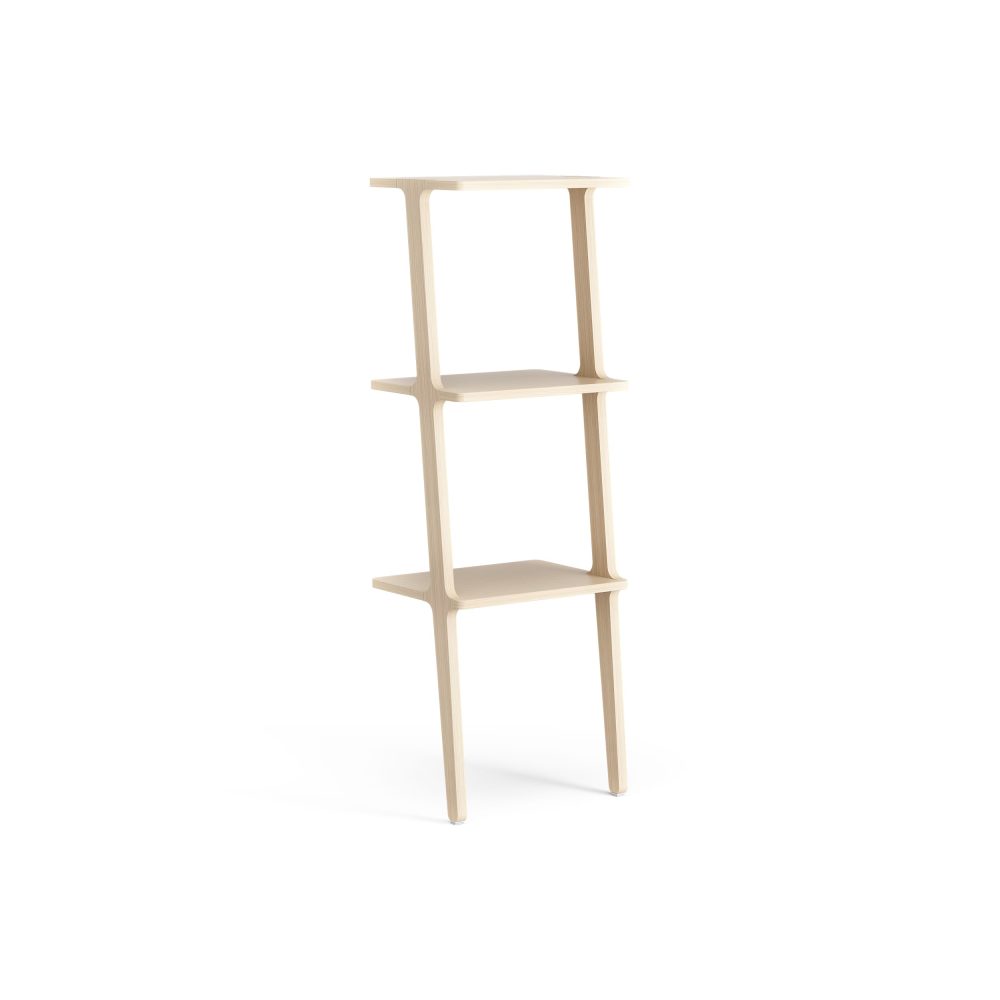 Libri hylla 3 hyllplan, Ask lackad
