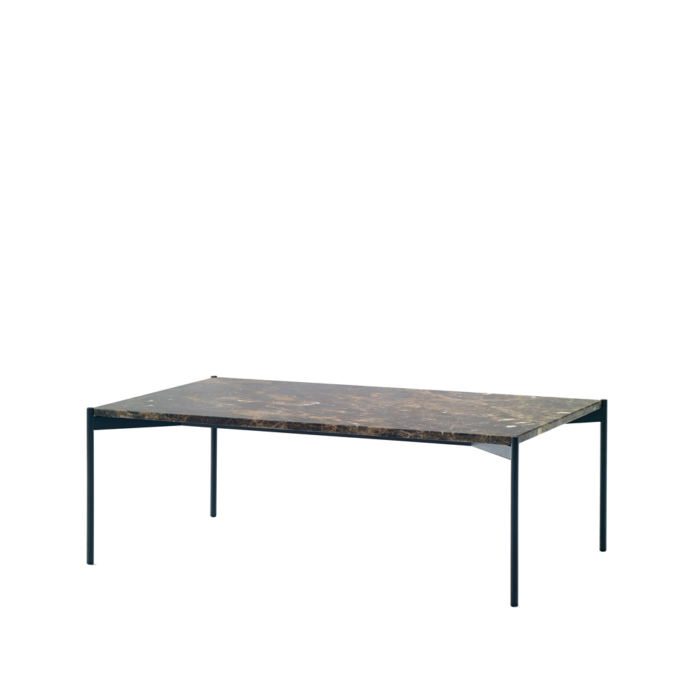 Plateau soffbord, marmor brun, svart underrede, 60x100
