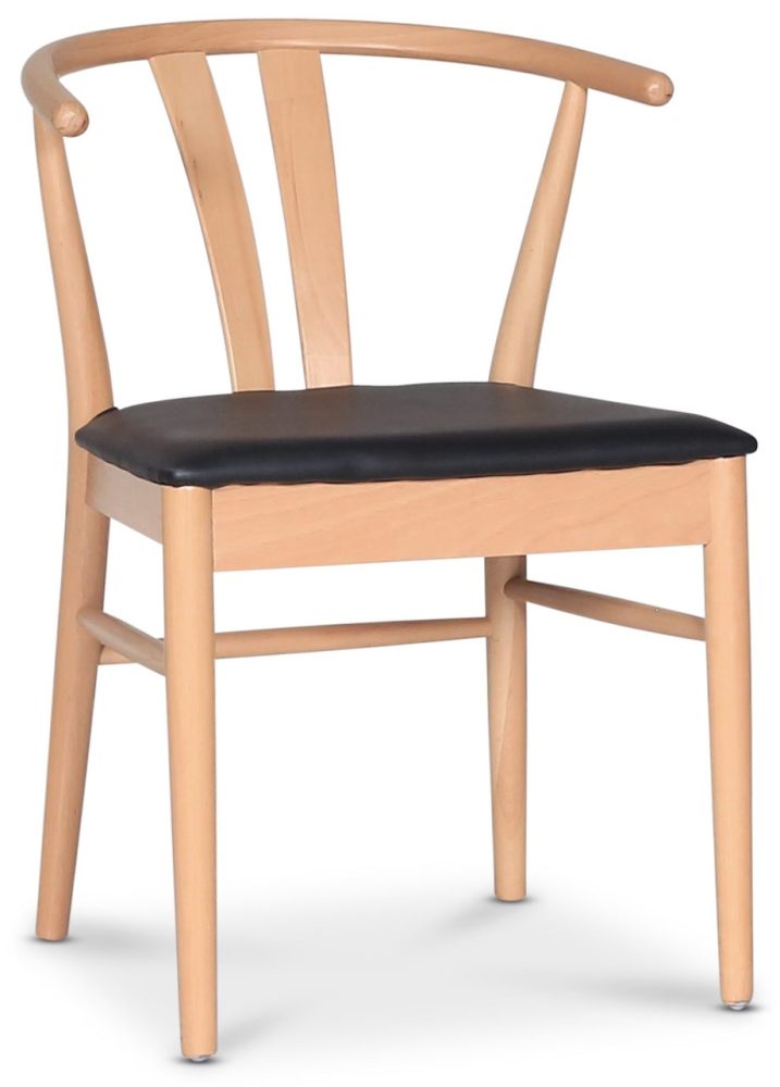 Astrid matstol med svart PU sits