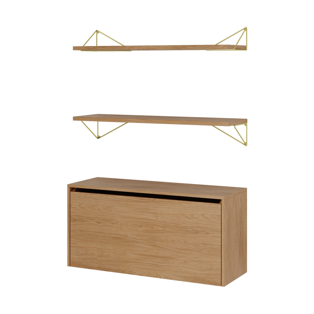 Pythagoras Bundle F hyllsystem ek-mässing