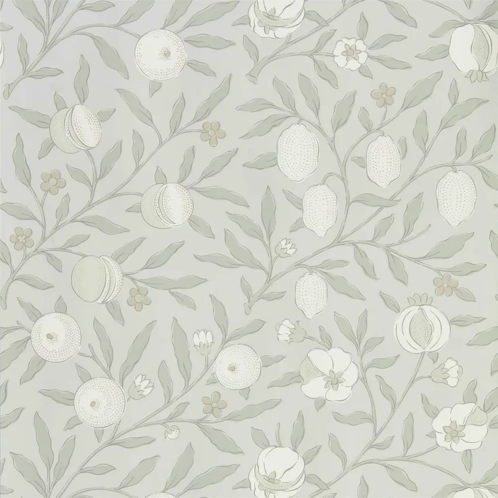 Pure Morris North Fruit Grey Blue Dmpn216540 Grå Tapet | Stuvbutiken
