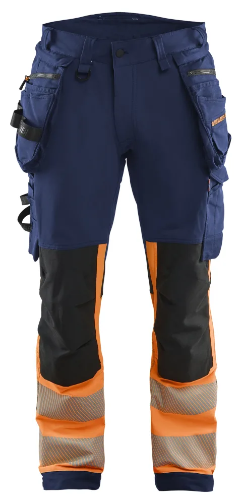 Blåkläder 112516488953C52 Arbetsbyxa varsel, marinblå/orange Marinblå/orange