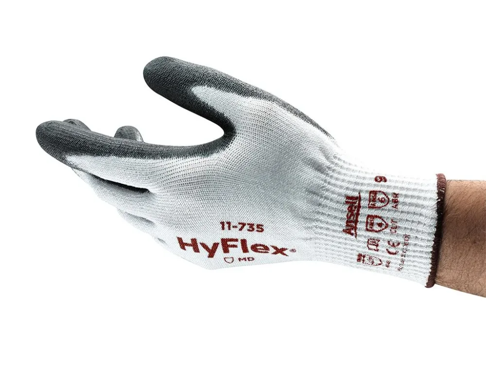 Ansell HyFlex 11-735 Handske Skärskydd, PU, Intercept/Nylon 10
