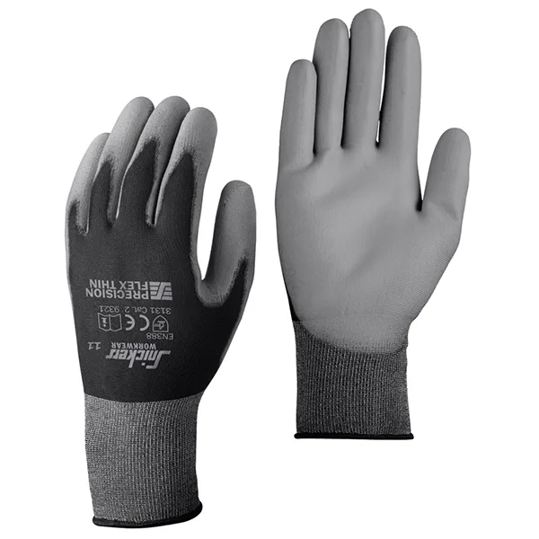 Snickers Workwear 9321 Precision Flex Light Handske svart/stengrå 7