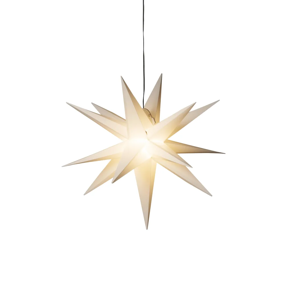 Konstsmide 5970-200 Julstjärna plast, 3D, vit 60 cm