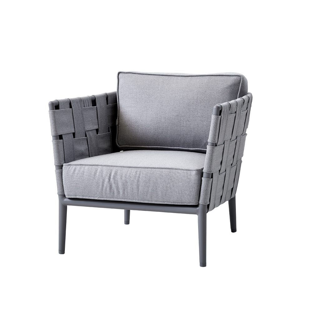 Conic loungefåtölj, Light grey, inkl. dynor