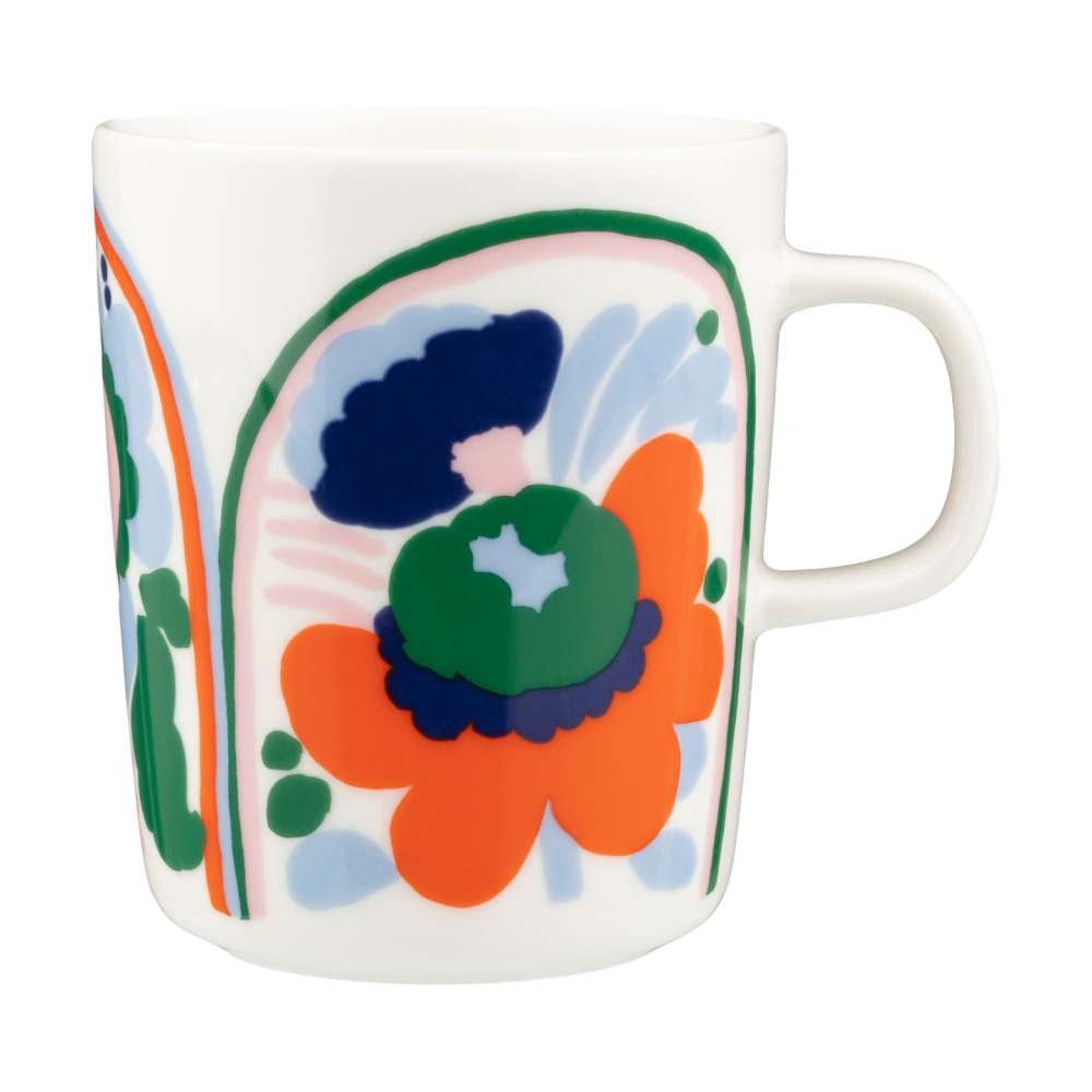 Karuselli mugg 25 cl, White-light blue-orange