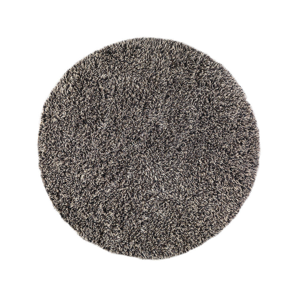 Shaggy matta rund, white/charcoal, 220 cm