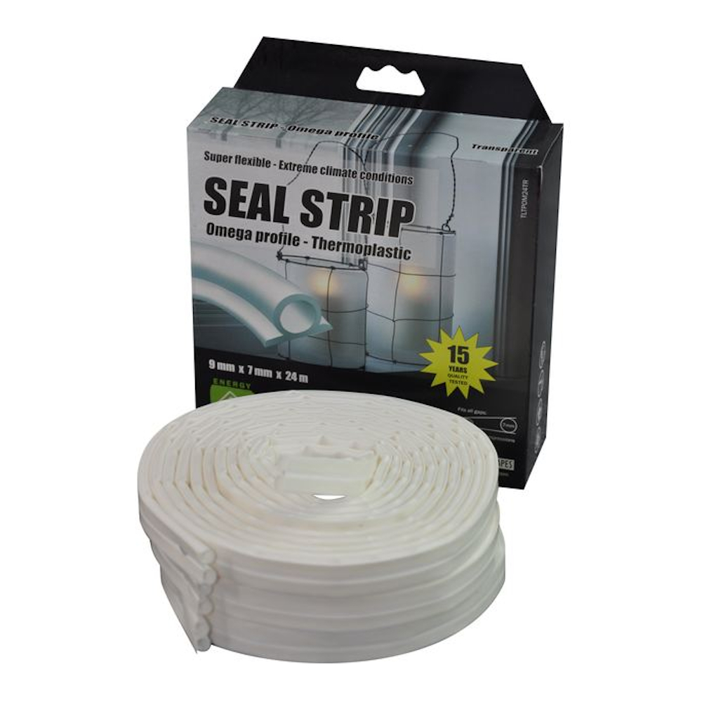 Tätningslist Omega 7mmx9mmx24m Thermoplast Vit Stokvis Tapes