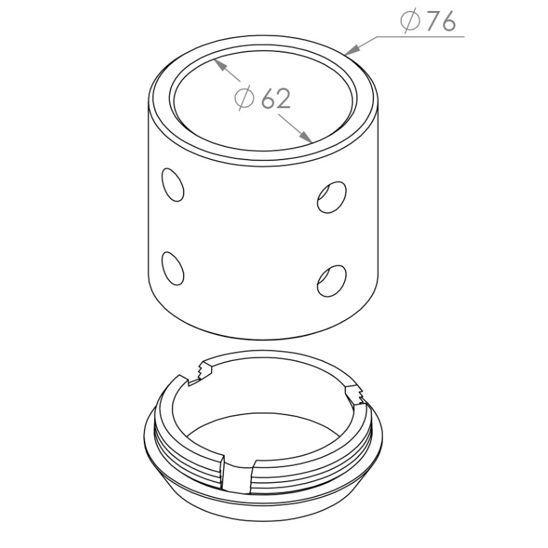 Adapter 1509, 60-76mm Grafit t Sunnfjord Lykthus