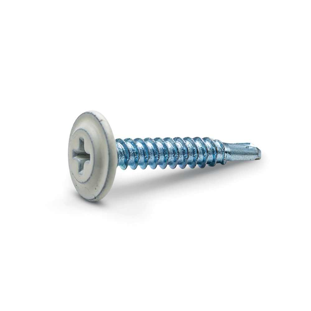 Montageskruv Lackerad Borrspets 4,2x14mm Vit 250st Fast 285324