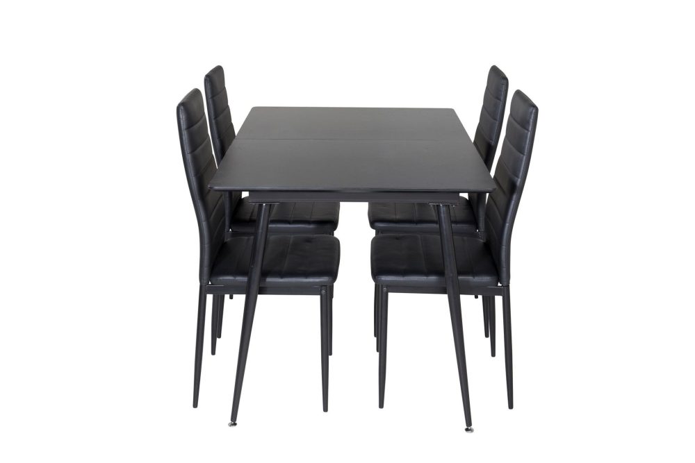 Silar Matgrupp Förlängningsbar 120 cm Rektangulär med 4 Slim stolar