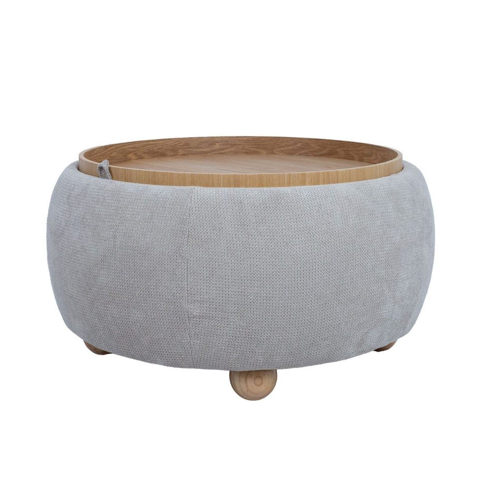 Ottoman/bord Hiro med förvaring och bricka 67x38 cm