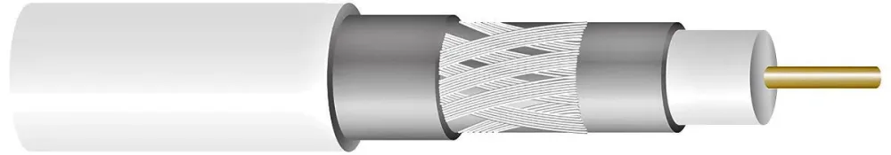 Televes RG-6T Koaxialkabel 1,0/4,6 mm, trippelskärmad 1 m