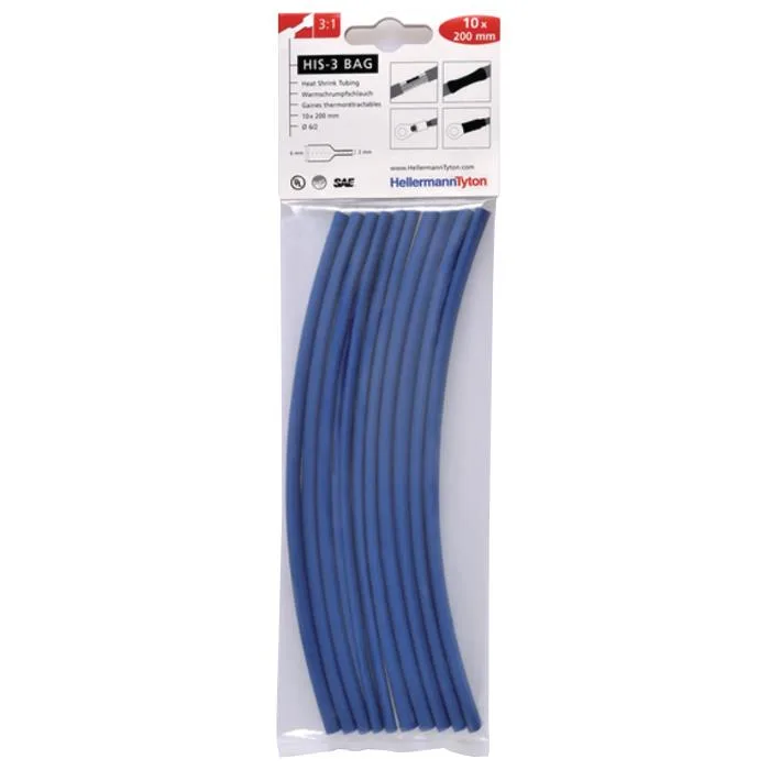Hellermann Tyton HIS-3 Bag 6/2 Krympslang 6/2 x 200 mm, 10-pack Grå - Bild 2