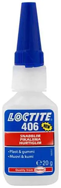 Loctite 406 Cyanoakrylatlim 20 g, för plast, lättflytande