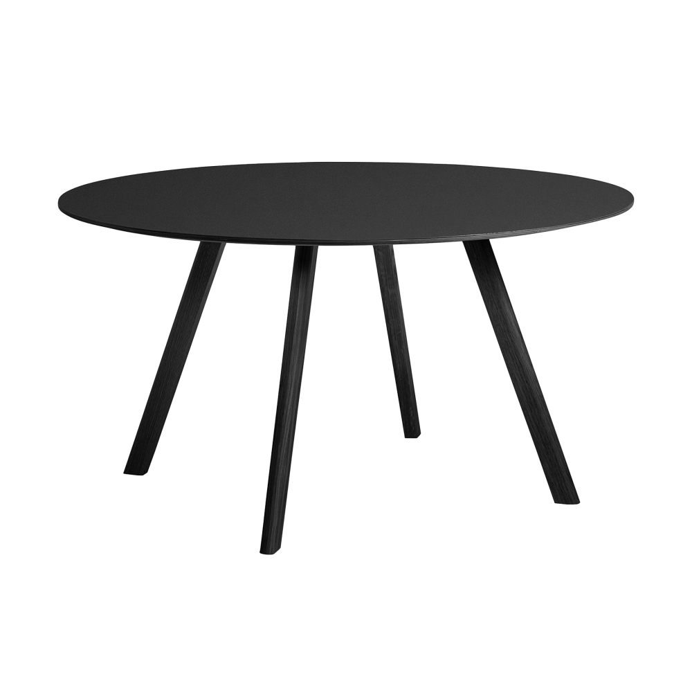 CPH25 2.0 matbord Ø140 cm, Black laminate-black lacquered oak