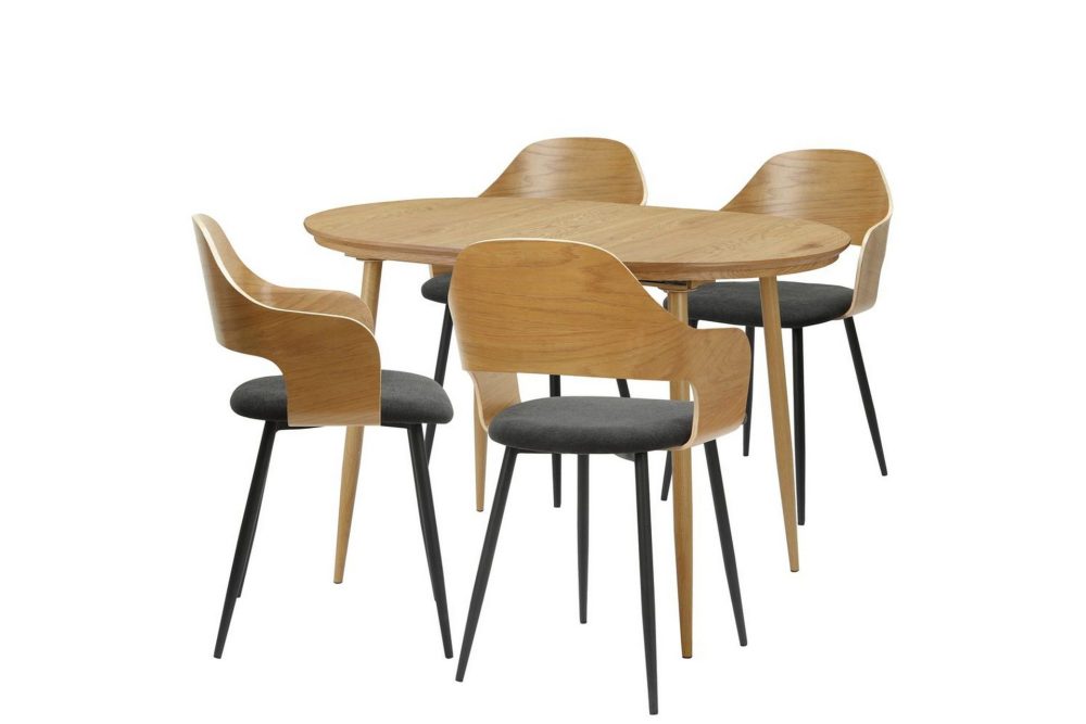 Matgrupper Loft24 Graham Matgrupp 4-sits Svart,Brun