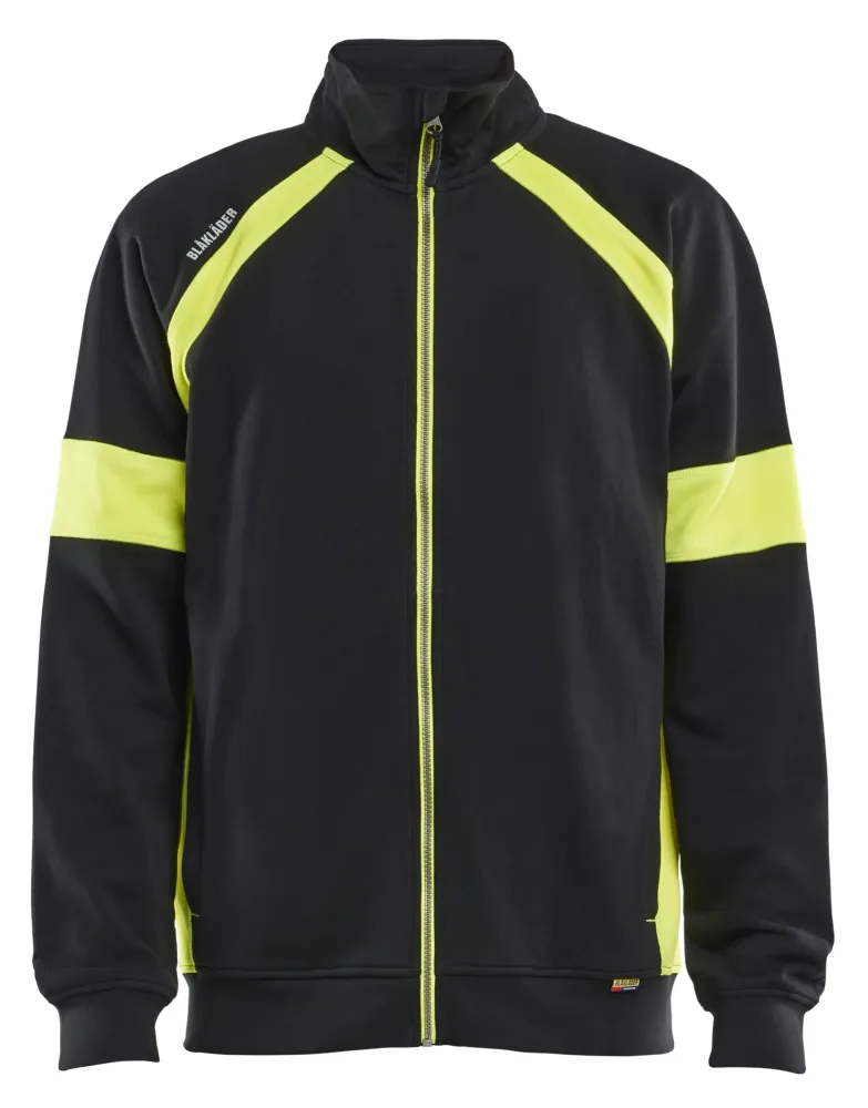 Blåkläder 356711589933M Tröja svart/gul, helzip M