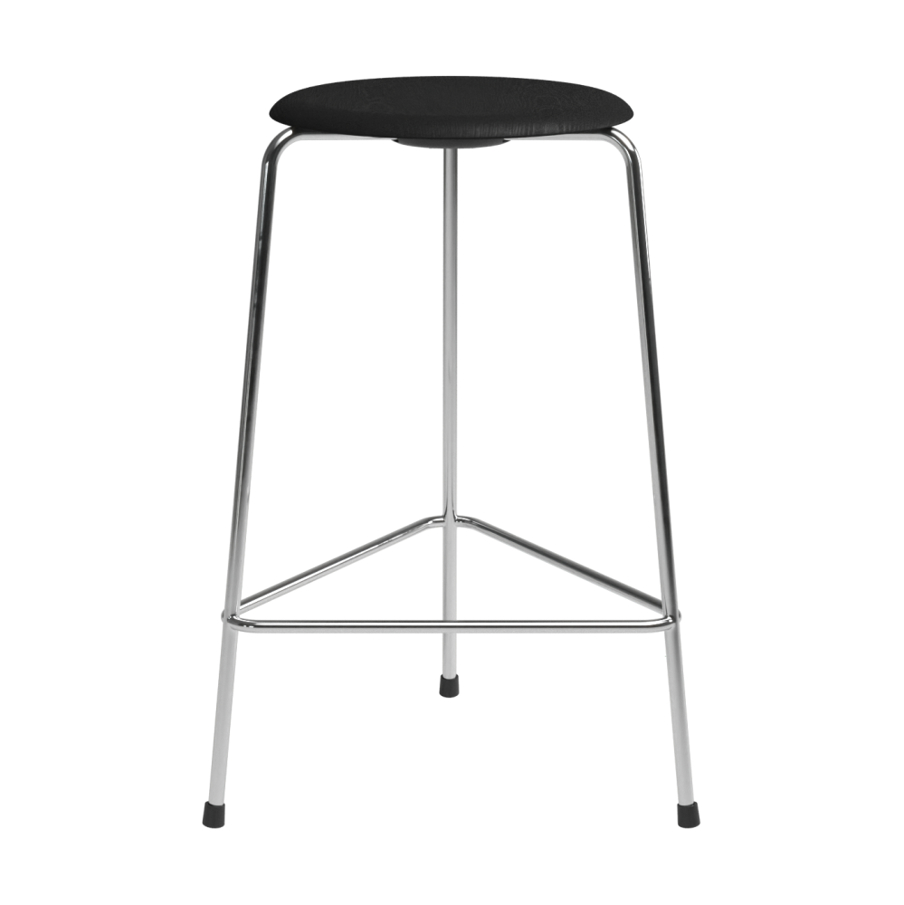 High Dot counter stool 3 ben, Svart ask-krom