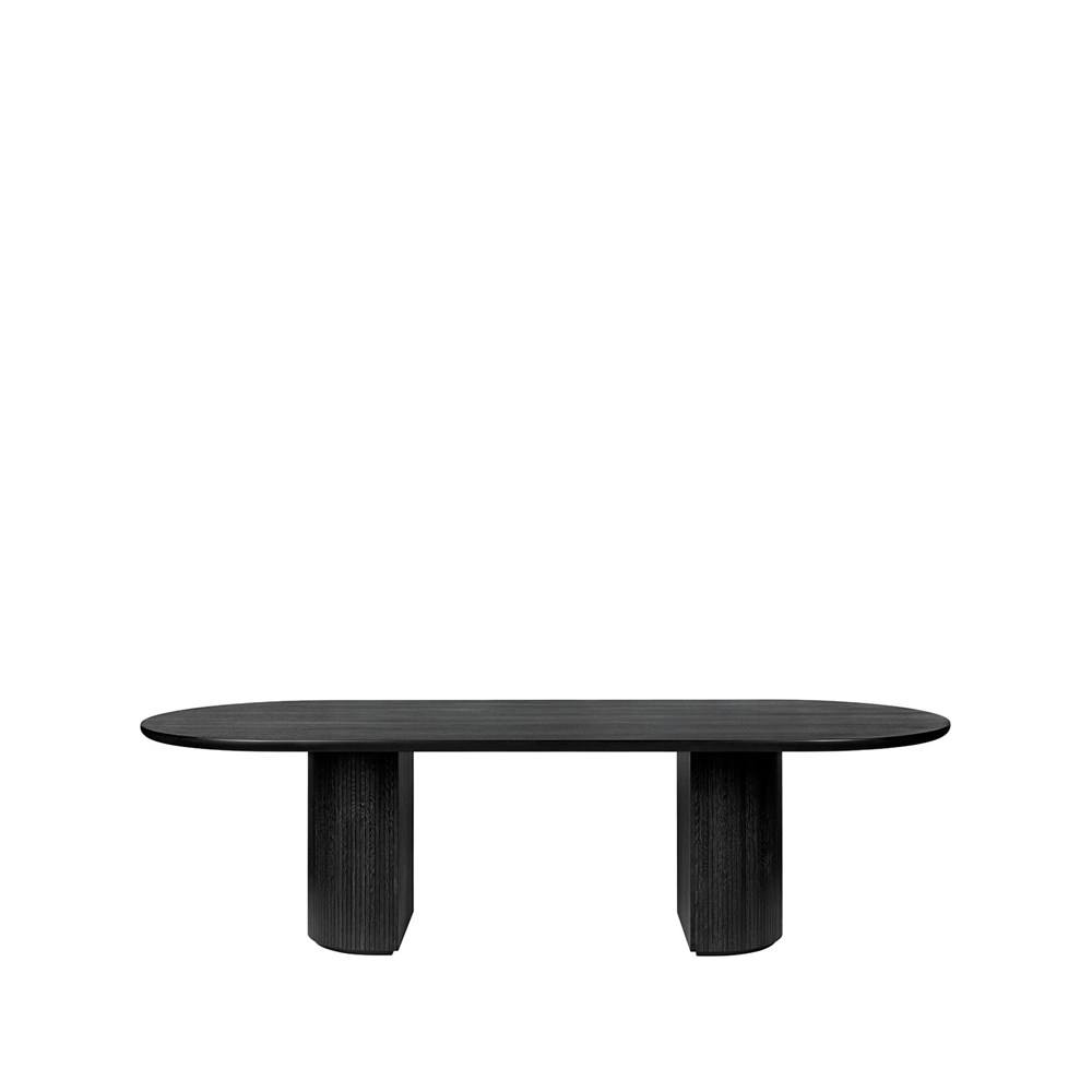 Moon matbord ellips, oak brown/black stained