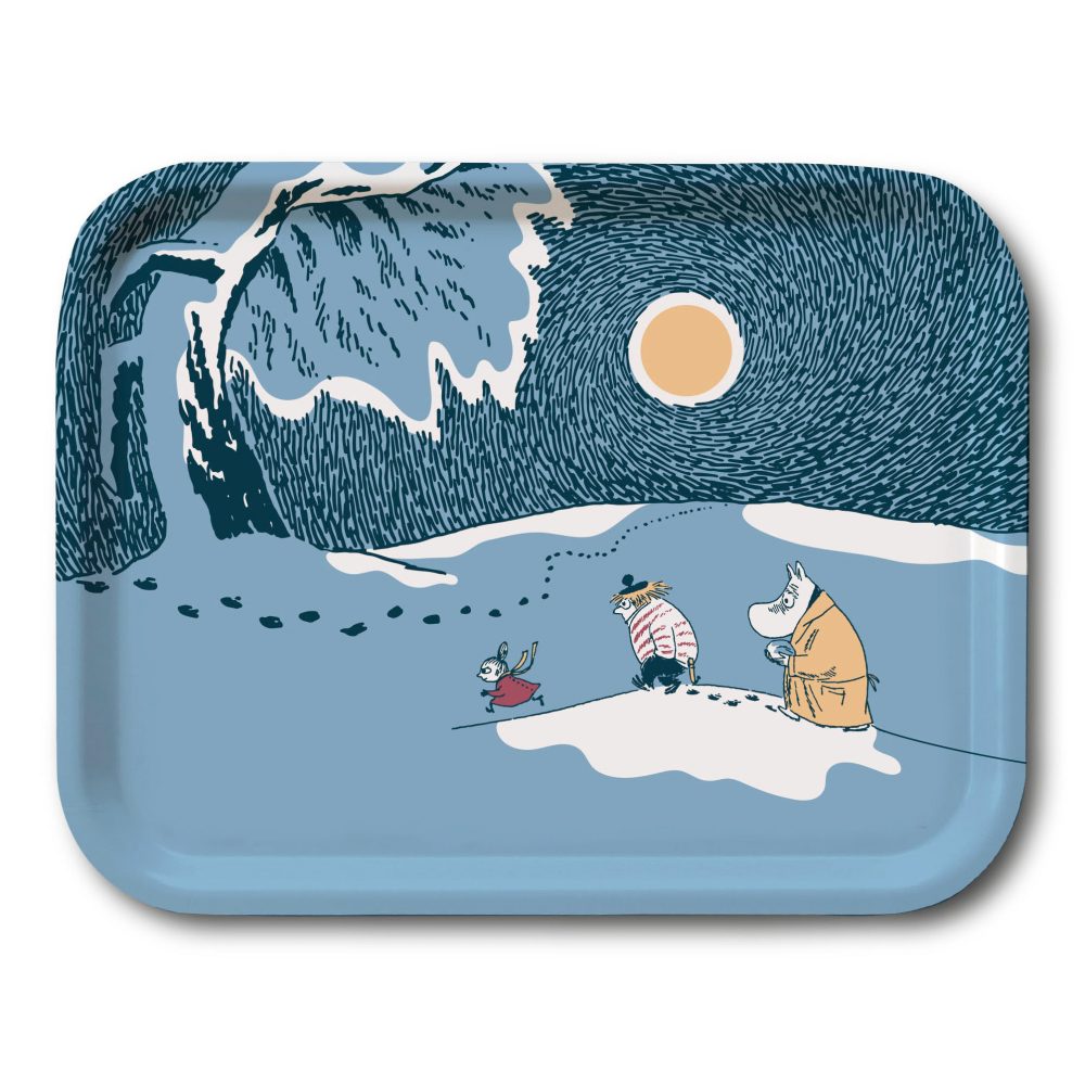 Månsken i snön Mumin bricka vinter 2021, 20x27 cm