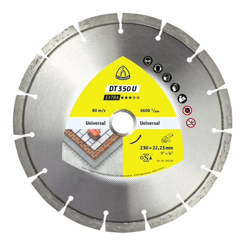 Diamantkapskiva DT350U Extra 15 Segment Av 10mm 230x2,6x22,23mm Klingspor